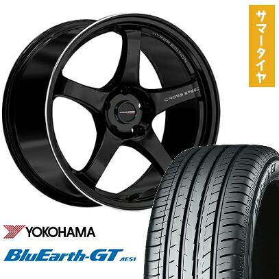 【取付対象】225/50R18 夏タイヤ ホイール４本セット (5/114車用) YOKOHAMA ブルーアース GT AE51 ホットスタッフ クロススピード ハイパーエディションCR5 18インチ【送料無料】｜アークタイヤ 店