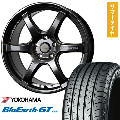 【取付対象】225/50R18 夏タイヤ ホイール４本セット (5/114車用) YOKOHAMA ブルーアース GT AE51 ホットスタッフ クロススピード ハイパーエディションRS6 18インチ【送料無料】｜アークタイヤ 店