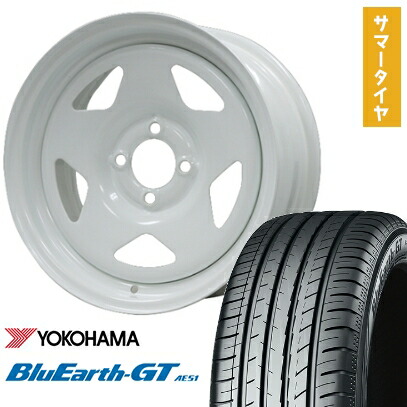 【取付対象】185/55R15 夏タイヤ ホイール４本セット (4/100車用) YOKOHAMA ブルーアース GT AE51 モリタ デイトナズ S/R 15インチ【送料無料】