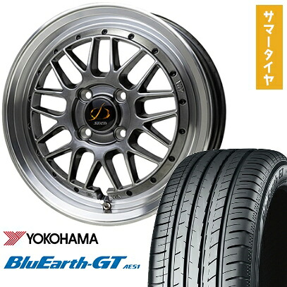 【取付対象】185/60R15 夏タイヤ ホイール４本セット (4/100車用) YOKOHAMA ブルーアース GT AE51 ホットスタッフ シュティッヒ メッシュRM 15インチ【送料無料】｜アークタイヤ 店 63,910円