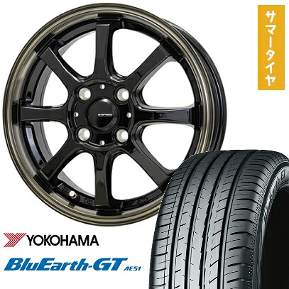 【取付対象】185/60R15 夏タイヤ ホイール４本セット (4/100車用) YOKOHAMA ブルーアース GT AE51 ホットスタッフ ジースピード P-08 15インチ【送料無料】