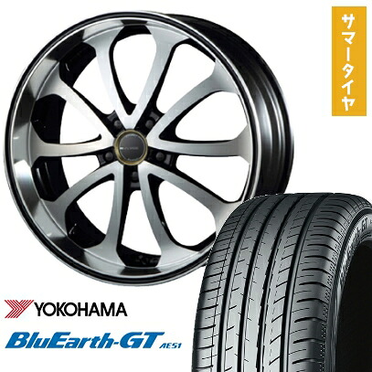 【取付対象】225/40R19 夏タイヤ ホイール4本セット YOKOHAMA ブルーアース GT AE51 (5/100車用) MZ SPEED ジュノウ バベル 19インチ【送料無料】｜アークタイヤ 店