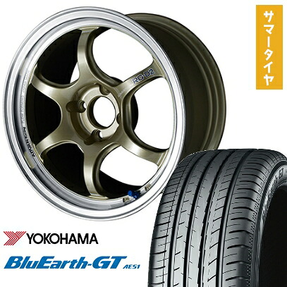 【取付対象】185/60R16 夏タイヤ ホイール4本セット YOKOHAMA ブルーアース GT AE51 (4/100車用) YOKOHAMA アドバンレーシング RG-DII 16インチ【送料無料】