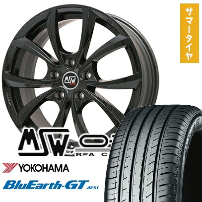 【取付対象】225/40R18 夏タイヤ ホイール4本セット YOKOHAMA ブルーアース GT AE51 (5/100車用) MSW by OZ Racing MSW 27(グロスブラック) 18インチ【送料無料】|アークタイヤ 店