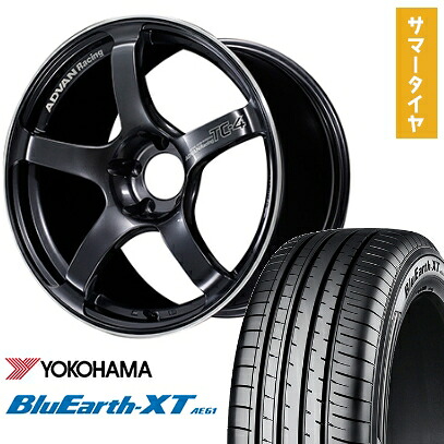 【取付対象】225/50R18 夏タイヤ ホイール4本セット YOKOHAMA ブルーアース XT AE61 (5/114車用) YOKOHAMA アドバンレーシング TC4 18インチ【送料無料】|アークタイヤ 店