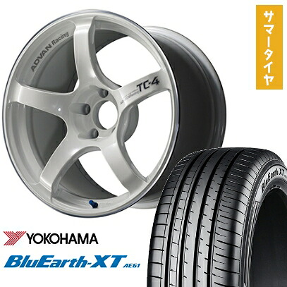 【取付対象】225/50R18 夏タイヤ ホイール4本セット YOKOHAMA ブルーアース XT AE61 (5/114車用) YOKOHAMA アドバンレーシング TC4 18インチ【送料無料】|アークタイヤ 店