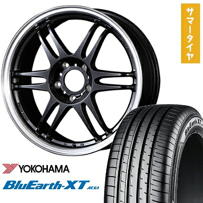 【取付対象】215/60R17 夏タイヤ ホイール4本セット YOKOHAMA ブルーアース XT AE61 (5/114車用) KOSEI K-1レーシング レヴ 17インチ【送料無料】