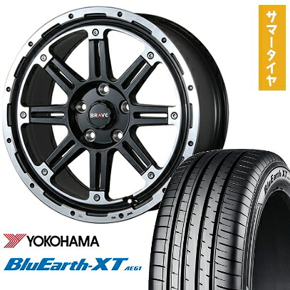 【取付対象】225/65R17 夏タイヤ ホイール4本セット YOKOHAMA ブルーアース XT AE61 (5/114車用) BLEST バーンズテック ブレイブストリーム 17インチ【送料無料】