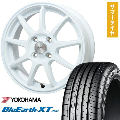 【取付対象】195/65R16 夏タイヤ ホイール4本セット ライズ/ロッキー(ガソリン) YOKOHAMA ブルーアース XT AE61 LEHRMEISTER LMスポーツLM-QR ホワイト 16インチ【送料無料】|アークタイヤ 店