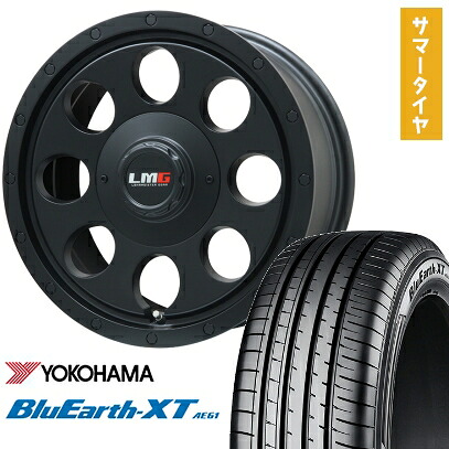 【取付対象】225/65R17 夏タイヤ ホイール4本セット YOKOHAMA ブルーアース XT AE61 (5/114車用) LEHRMEISTER LMG CS-8 マットブラック 17インチ【送料無料】