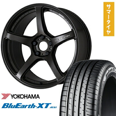 【取付対象】215/60R17 夏タイヤ ホイール4本セット YOKOHAMA ブルーアース XT AE61 (5/114車用) WORK エモーション T5R 17インチ【送料無料】
