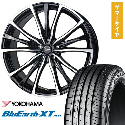 【取付対象】215/60R17 夏タイヤ ホイール4本セット YOKOHAMA ブルーアース XT AE61 (5/114車用) HOT STUFF クロノス CH-110 17インチ【送料無料】