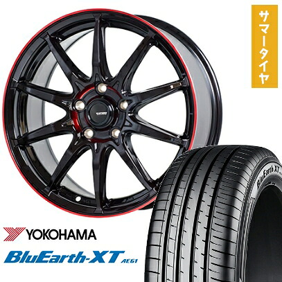 【取付対象】215/55R17 夏タイヤ ホイール4本セット YOKOHAMA ブルーアース XT AE61 (5/114車用) HOT STUFF ジースピード P-05R 17インチ【送料無料】|アークタイヤ 店