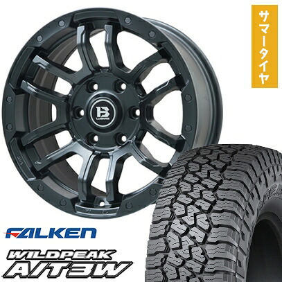 【取付対象】265/65R17 夏タイヤ ホイール4本セット FALKEN ワイルドピーク A/T3W (6/139車用) BIGWAY B-LUGNAS FRD(マットブラック) 17インチ【送料無料】｜アークタイヤ 店