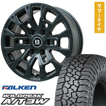 【取付対象】265/65R17 夏タイヤ ホイール4本セット プラド FALKEN ワイルドピーク A/T3W ビッグウエイ B-LUGNAS BRD(マットブラック) 17インチ【送料無料】｜アークタイヤ 店