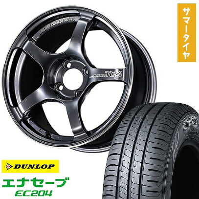 【取付対象】165/50R16 夏タイヤ ホイール4本セット DUNLOP エナセーブ EC204 (軽自動車用) YOKOHAMA アドバンレーシング TC4 16インチ【送料無料】