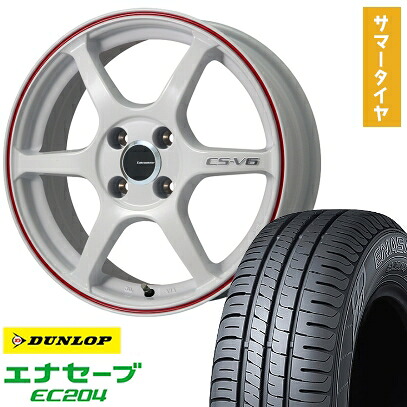 【取付対象】215/55R17 夏タイヤ ホイール4本セット DUNLOP エナセーブ EC204 (5/114車用) LEHRMEISTER CS-V6(ホワイト/レッドライン) 17インチ【送料無料】 72,985円