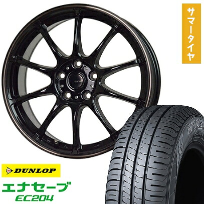 【取付対象】205/60R16 夏タイヤ ホイール4本セット DUNLOP エナセーブ EC204 (5/114車用) HOT STUFF ジースピード P-07 16インチ【送料無料】