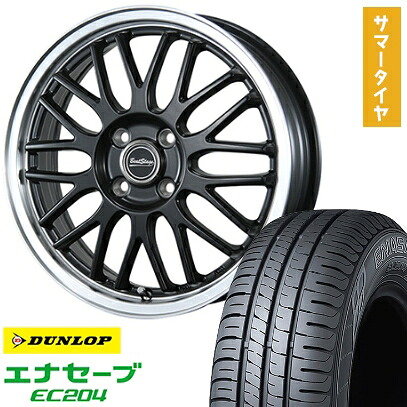 【取付対象】165/65R15 夏タイヤ ホイール４本セット 軽自動車用（タフト ソリオ） DUNLOP エナセーブ EC204 ブレスト ビートステージ MT-C 15インチ【送料無料】