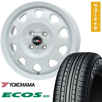 【取付対象】165/55R15 夏タイヤ ホイール4本セット N-BOX タント ワゴンR YOKOHAMA エコス ES31 LEHRMEISTER LMG OFF-STYLE(ホワイト) 15インチ【送料無料】 48,540円