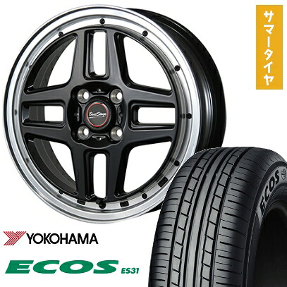 【取付対象】165/55R15 夏タイヤ ホイール4本セット N-BOX タント ワゴンR YOKOHAMA エコス ES31 BLEST ビートステージ WT-C 15インチ【送料無料】｜アークタイヤ 店
