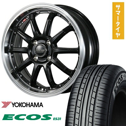 【取付対象】165/55R15 夏タイヤ ホイール4本セット N-BOX タント ワゴンR YOKOHAMA エコス ES31 BLEST バーンズテック S10-DP 15インチ【送料無料】