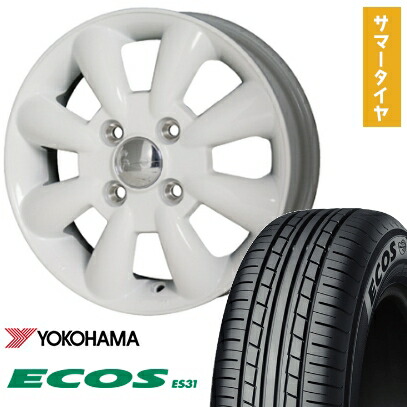 【取付対象】165/55R15 夏タイヤ ホイール4本セット N-BOX タント ワゴンR YOKOHAMA エコス ES31 HOT STUFF ララパーム KC-8 15インチ【送料無料】