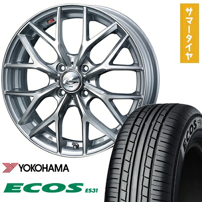 【取付対象】165/55R15 夏タイヤ ホイール4本セット N-BOX タント ワゴンR YOKOHAMA エコス ES31 WEDS レオニス MX 15インチ【送料無料】