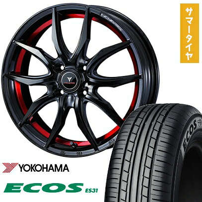 【取付対象】165/55R15 夏タイヤ ホイール4本セット N-BOX タント ワゴンR YOKOHAMA エコス ES31 WEDS ノヴァリス ローグ VF 15インチ【送料無料】