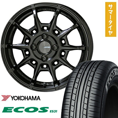 【取付対象】165/55R15 夏タイヤ ホイール4本セット YOKOHAMA エコス ES31 (軽自動車用) KYOHO ガレルナ レフィーノ 15インチ【送料無料】