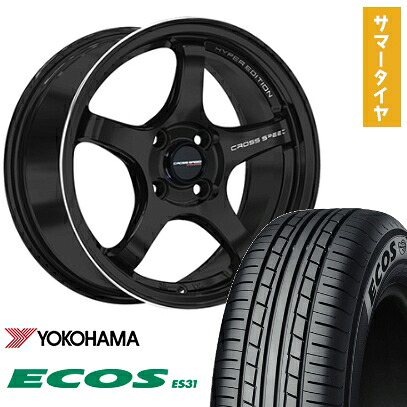 【取付対象】165/55R14 夏タイヤ ホイール４本セット 軽自動車用 YOKOHAMA エコス ES31 ホットスタッフ クロススピード ハイパーエディションCR5 14インチ【送料無料】