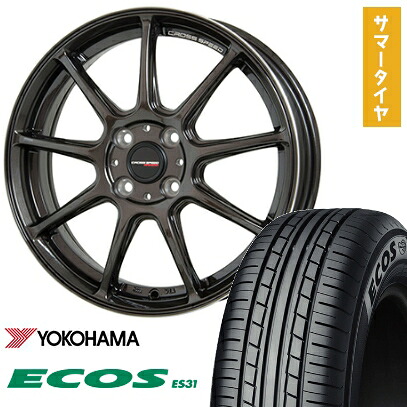 【取付対象】165/50R15 夏タイヤ ホイール４本セット 軽自動車用（エブリイワゴン） YOKOHAMA エコス ES31 ホットスタッフ クロススピード ハイパーエディションRS9 15インチ【送料無料】