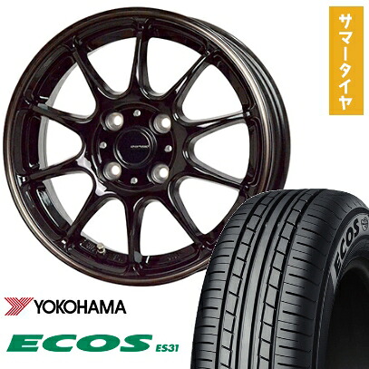 【取付対象】165/55R15 夏タイヤ ホイール4本セット YOKOHAMA エコス ES31 (軽自動車用) ホットスタッフ ジースピード P-07 15インチ【送料無料】