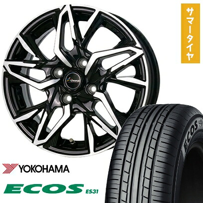 【取付対象】165/55R15 夏タイヤ ホイール4本セット YOKOHAMA エコス ES31 (軽自動車用) ホットスタッフ クロノス CH-112 15インチ【送料無料】