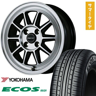 【取付対象】165/50R15 夏タイヤ ホイール４本セット 軽自動車用（エブリイワゴン） YOKOHAMA エコス ES31 アルジェノン フェニーチェ RX-4 15インチ【送料無料】