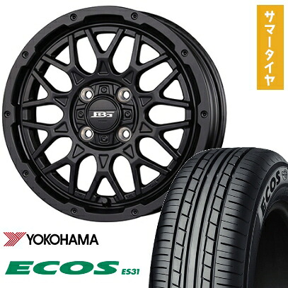 【取付対象】165/55R15 夏タイヤ ホイール４本セット 軽自動車用（N-BOX タント スペーシア） YOKOHAMA エコス ES31 コーセイ ボトムガルシア シャドウバーツ 15インチ【送料無料】