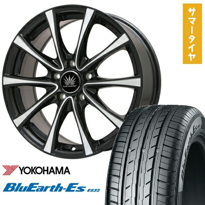 【取付対象】225/40R18 夏タイヤ ホイール4本セット YOKOHAMA ブルーアース ES32 (5/100車用) PREMIX アマルフィV Jr(ブラックポリッシュ) 18インチ【送料無料】