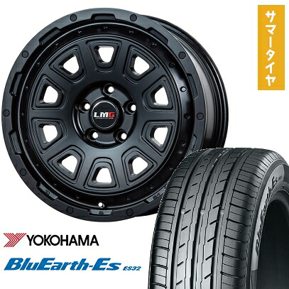 【取付対象】215/65R16 夏タイヤ ホイール4本セット YOKOHAMA ブルーアース ES32 (5/114車用) LEHRMEISTER LMG DS-10 マットブラック 16インチ【送料無料】｜アークタイヤ 店