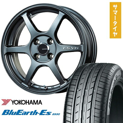 【取付対象】165/55R14 夏タイヤ ホイール4本セット YOKOHAMA ブルーアース ES32 (軽自動車用) LEHRMEISTER CS-V6(ガンメタ) 14インチ【送料無料】｜アークタイヤ 店