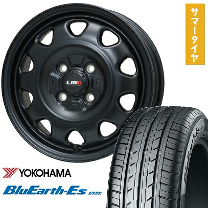 【取付対象】165/50R15 夏タイヤ ホイール4本セット エブリイワゴン YOKOHAMA ブルーアース ES32 LEHRMEISTER LMG OFF-STYLE(マットブラック) 15インチ【送料無料】