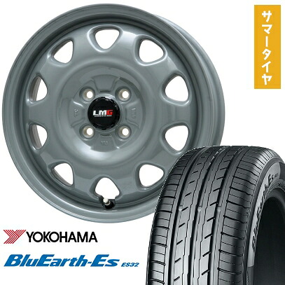 【取付対象】165/65R14 夏タイヤ ホイール4本セット YOKOHAMA ブルーアース ES32 (4/100車用) LEHRMEISTER LMG OFF-STYLE(グレー) 14インチ【送料無料】 39,910円