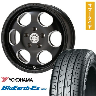 【取付対象】205/65R16 夏タイヤ ホイール4本セット ヤリスクロス YOKOHAMA ブルーアース ES32 ELFORD ブラッドストック 1P 16インチ【送料無料】