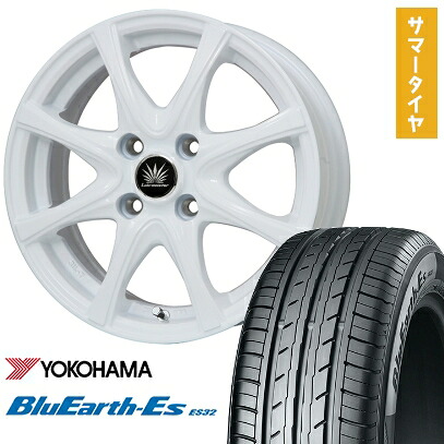 【取付対象】165/55R15 夏タイヤ ホイール4本セット N-BOX タントカスタム ワゴンR YOKOHAMA ブルーアース ES32 PREMIX アマルフィV Jr(ホワイト) 15インチ【送料無料】
