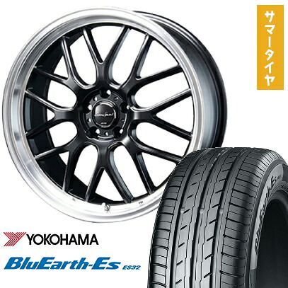 【取付対象】215/45R18 夏タイヤ ホイール4本セット YOKOHAMA ブルーアース ES32 (5/114車用) BLEST ユーロスポーツ タイプ805 セミグロスブラック 18インチ【送料無料】|アークタイヤ 店