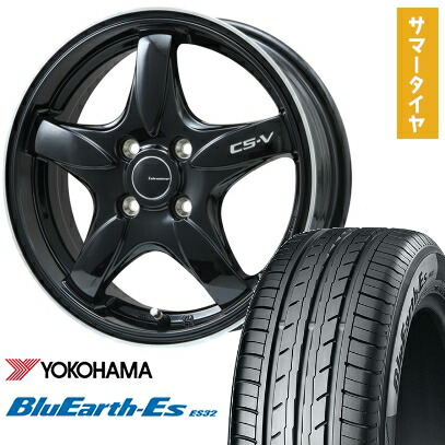 【取付対象】195/65R16 夏タイヤ ホイール4本セット ライズ/ロッキー（ガソリン） YOKOHAMA ブルーアース ES32 LEHRMEISTER CS-V(グロスブラック/リムポリッシュ) 16インチ【送料無料】