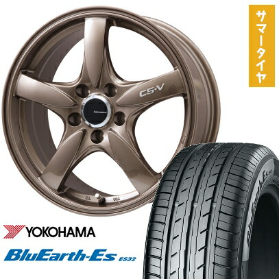 【取付対象】225/40R18 夏タイヤ ホイール4本セット YOKOHAMA ブルーアース ES32 (5/100車用) LEHRMEISTER CS-V(ブロンズ) 18インチ【送料無料】