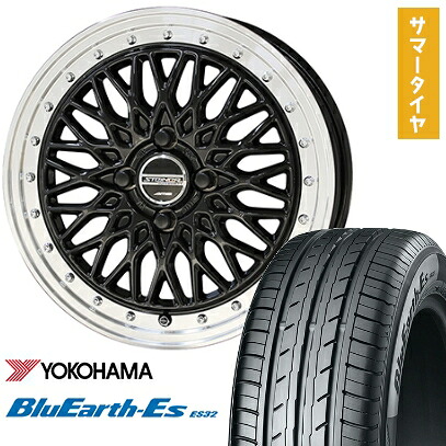 【取付対象】185/55R16 夏タイヤ ホイール4本セット YOKOHAMA ブルーアース ES32 (4/100車用) KYOHO シュタイナー FTX 16インチ【送料無料】