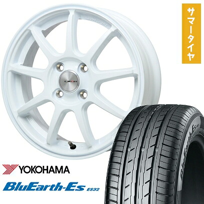 【取付対象】195/50R16 夏タイヤ ホイール4本セット YOKOHAMA ブルーアース ES32 (4/100車用) LEHRMEISTER LMスポーツLM-QR ホワイト 16インチ【送料無料】