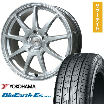 【取付対象】215/40R18 夏タイヤ ホイール4本セット YOKOHAMA ブルーアース ES32 (5/114車用) LEHRMEISTER LMスポーツLM-QR ハイパーシルバー 18インチ【送料無料】｜アークタイヤ 店