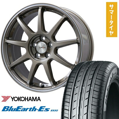 【取付対象】205/60R16 夏タイヤ ホイール4本セット YOKOHAMA ブルーアース ES32 (5/114車用) LEHRMEISTER LMスポーツLM-QR ブロンズ/ラインポリッシュ 16インチ【送料無料】